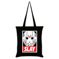 Black-White-Red - Front - Grindstore Slay Horror Mask Tote Bag