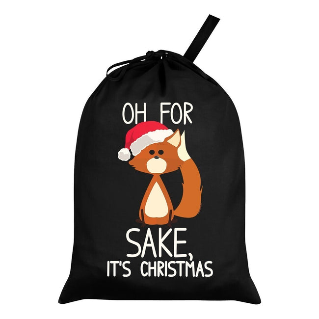 Black-White-Brown - Front - Grindstore Oh For Fox Sake It´s Christmas Santa Sack