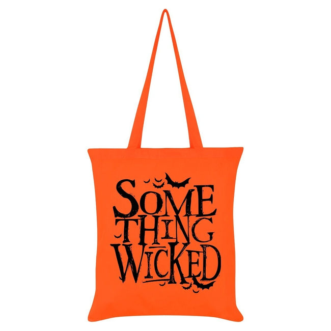 Orange-Black - Front - Grindstore Something Wicked Halloween Tote Bag