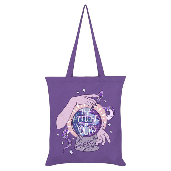 Violet-Gray-White - Front - Grindstore The Future Is Yours Tote Bag