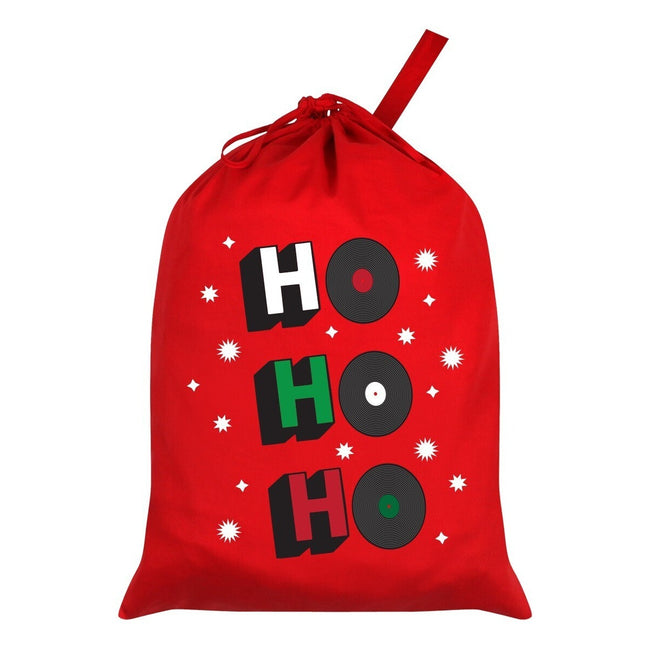 Red-White-Black - Front - Grindstore Ho Ho Ho Vinyl Record Santa Sack