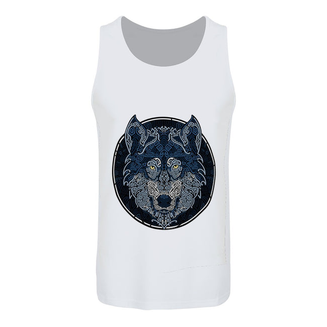 White-Navy - Front - Unorthodox Collective Mens Wolf Undershirt