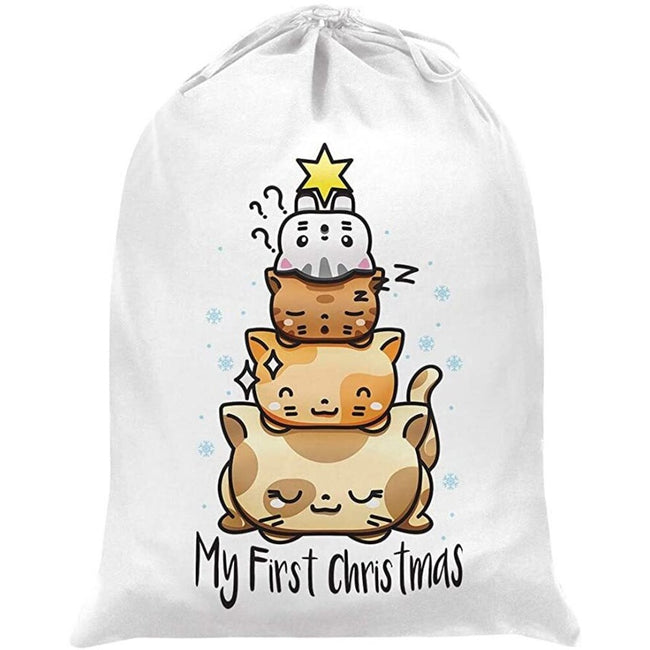 White-Cream - Front - Grindstore My First Christmas Catmass Tree Santa Sack