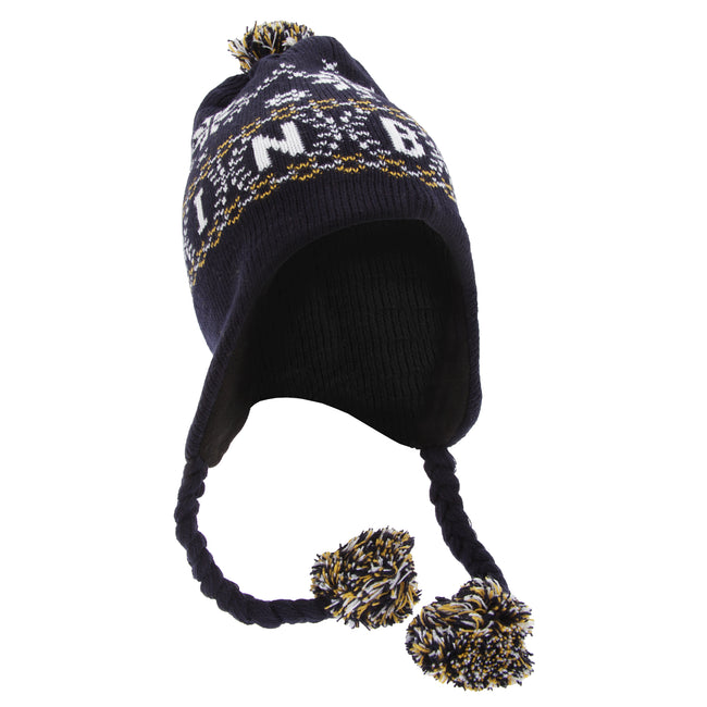 Navy - Front - Unisex Fairisle Pattern Edinburgh Peruvian Winter Hat
