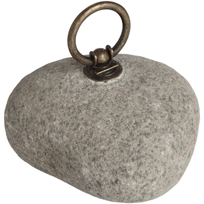 Gray - Front - Hill Interiors River Stone Door Stop