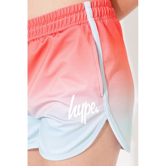 Blue-Pink - Side - Hype Girls Spring Sky Fade Script Running Shorts