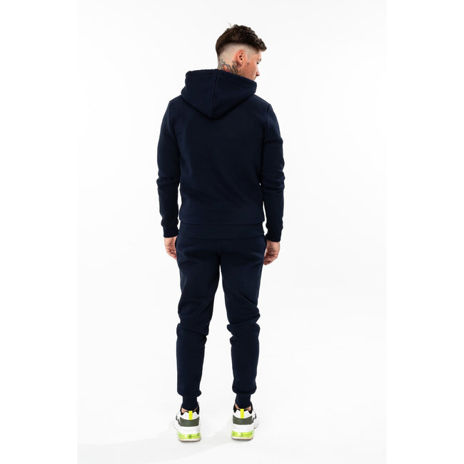 Navy - Side - Hype Mens Scribble Pullover Hoodie
