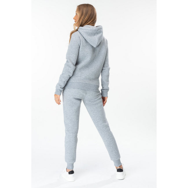 Gray - Side - Hype Womens-Ladies Logo Pullover Hoodie