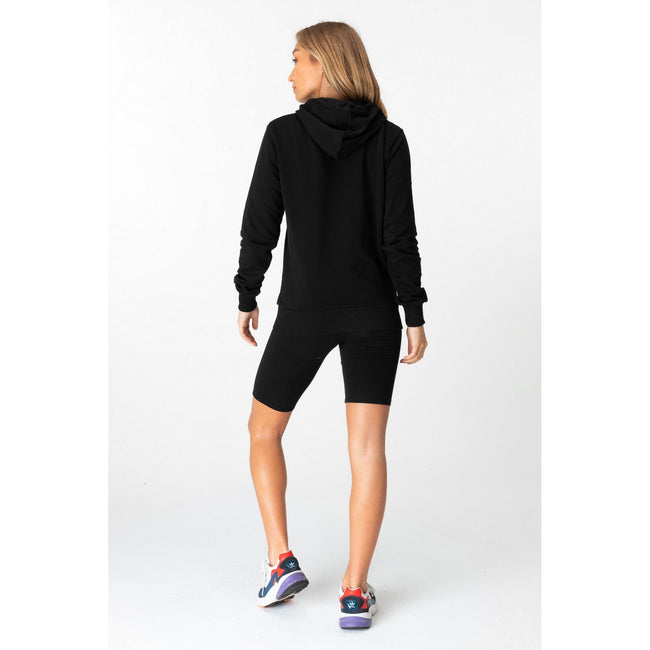 Black - Side - Hype Womens-Ladies Drawstring Pullover Hoodie