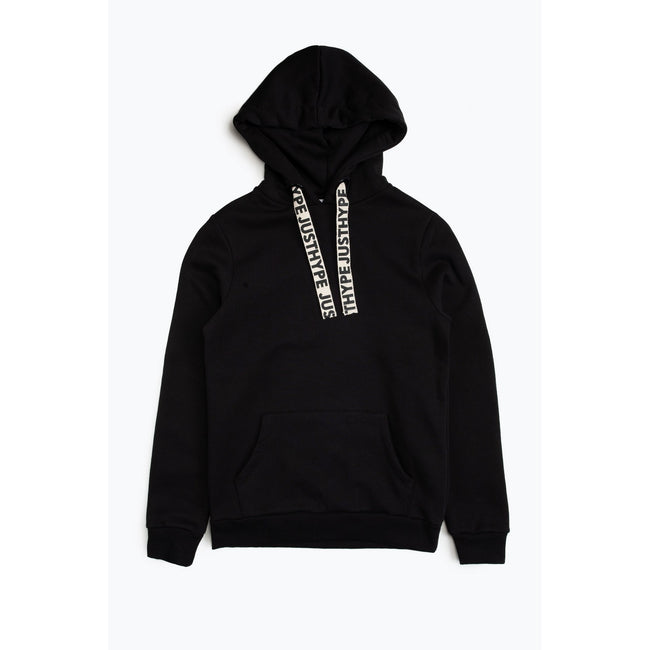 Black - Front - Hype Womens-Ladies Drawstring Pullover Hoodie