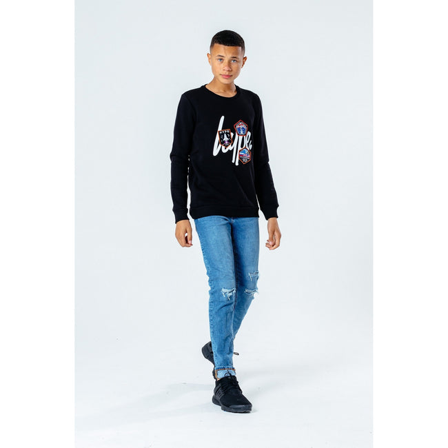 Black - Back - Hype Boys Space Patches Sweatshirt