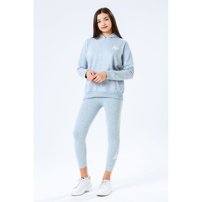 Gray - Side - Hype Girls Script Logo Leggings
