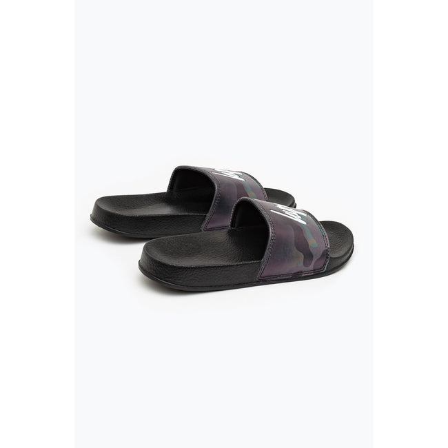 Black - Back - Hype Childrens-Kids Camo Fade Sliders