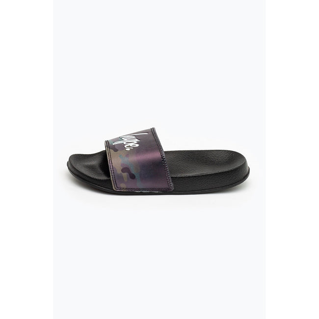 Black - Side - Hype Childrens-Kids Camo Fade Sliders