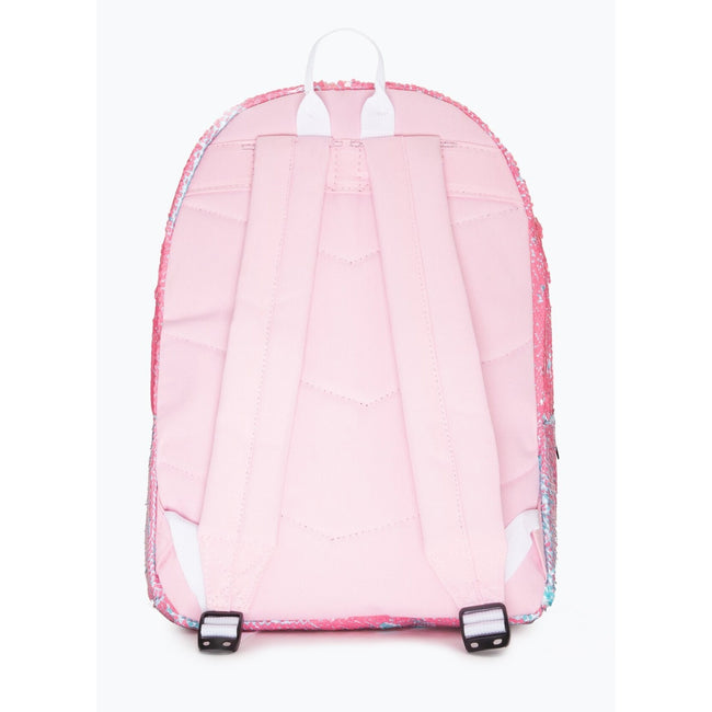 Pink-Turquoise - Back - Hype Drumstick Sequin Knapsack