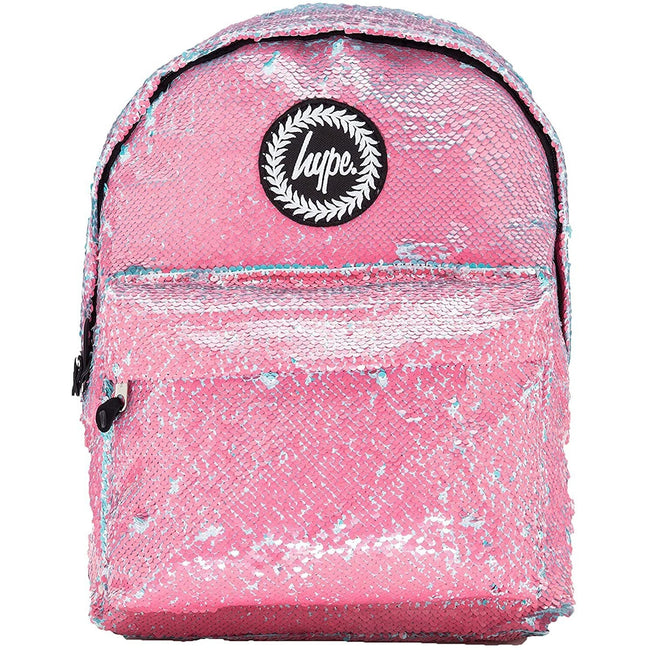 Pink-Turquoise - Front - Hype Drumstick Sequin Knapsack