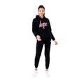 Black-Pink - Front - Hype Childrens-Kids Script Hoodie And Joggers Set