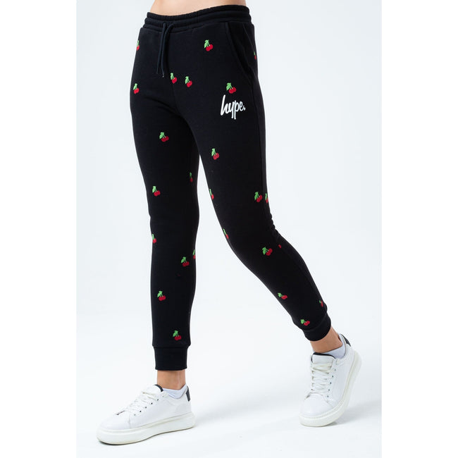 Black - Side - Hype Girls Cherry Sweatpants
