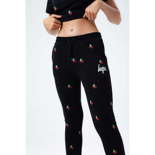 Black - Close up - Hype Girls Cherry Sweatpants