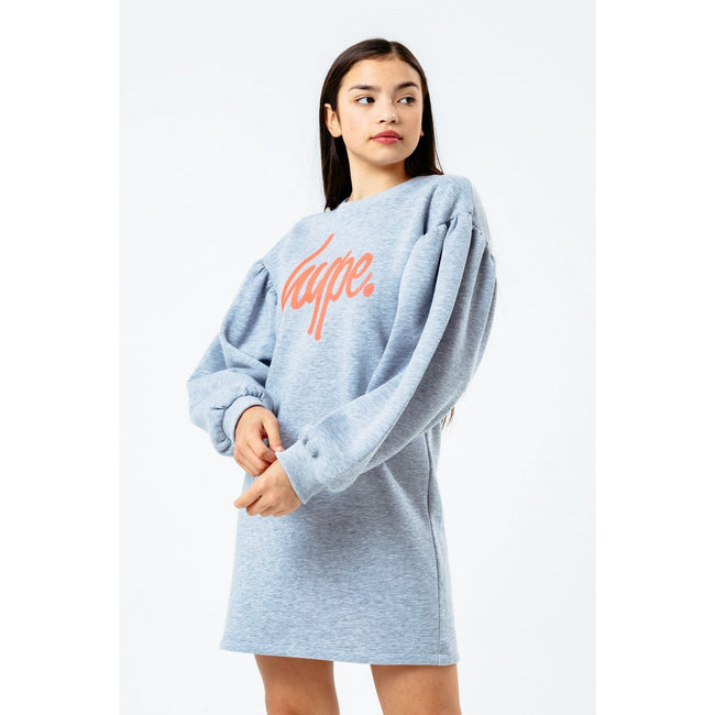 Gray - Back - Hype Girls Script Sweat Dress
