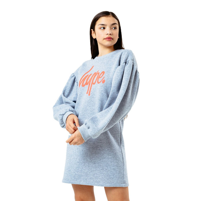 Gray - Front - Hype Girls Script Sweat Dress