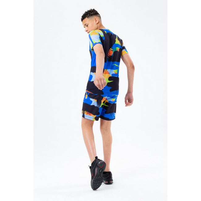 Black-Blue-Orange - Side - Hype Boys Colour Paint T-Shirt