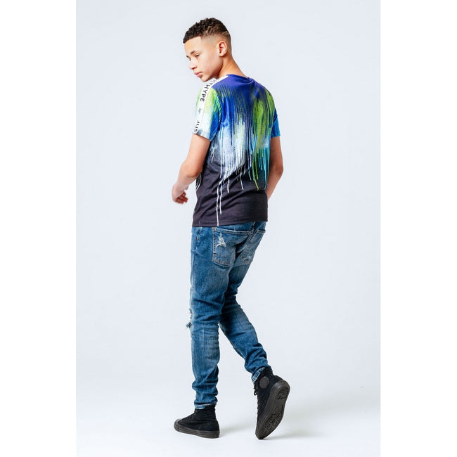 Blue-Black-Green - Side - Hype Boys Drips T-Shirt