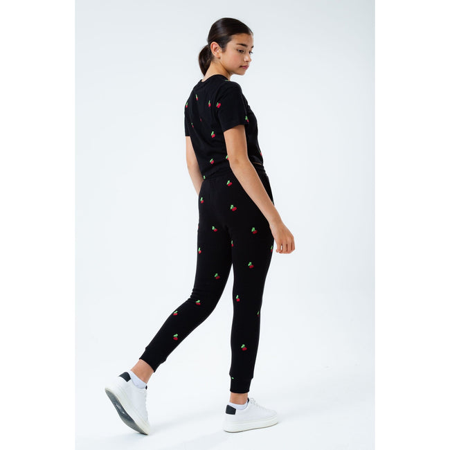 Black - Side - Hype Girls Cherry Crop T-Shirt