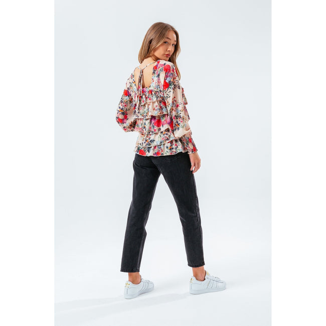 Multicolored - Side - Hype Womens-Ladies Antique Bloom Blouse