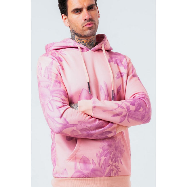 Pink - Back - Hype Mens Hawaii Half Pullover Hoodie