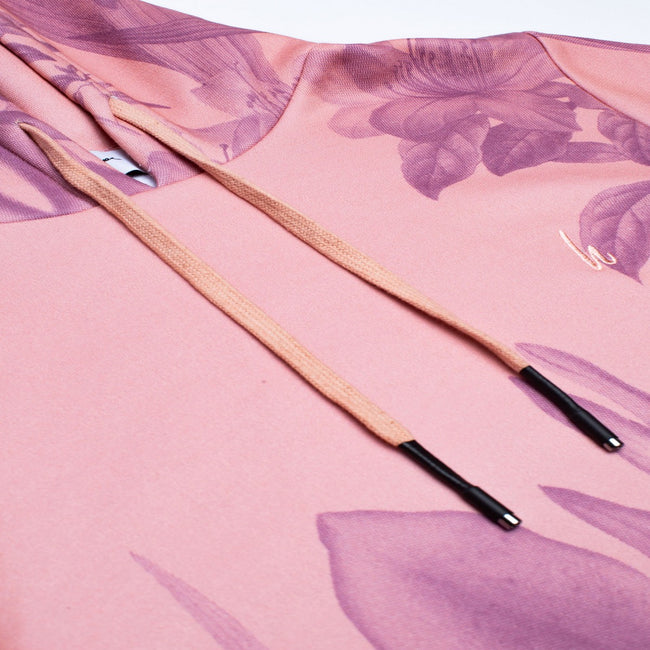 Pink - Close up - Hype Mens Hawaii Half Pullover Hoodie