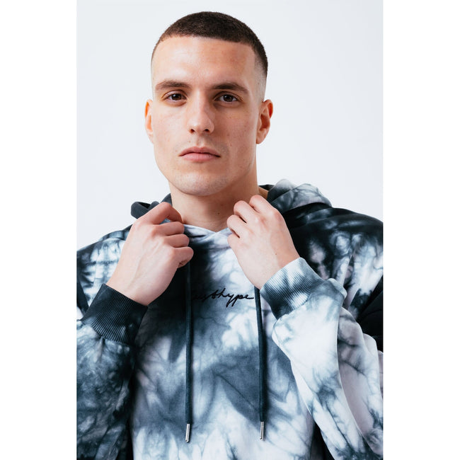 Black-White - Lifestyle - Hype Mens West Dye Oversized Pullover Hoodie