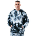 Black-White - Front - Hype Mens West Dye Oversized Pullover Hoodie