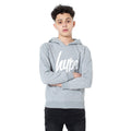 Gray - Front - Hype Childrens-Kids Script Pullover Hoodie