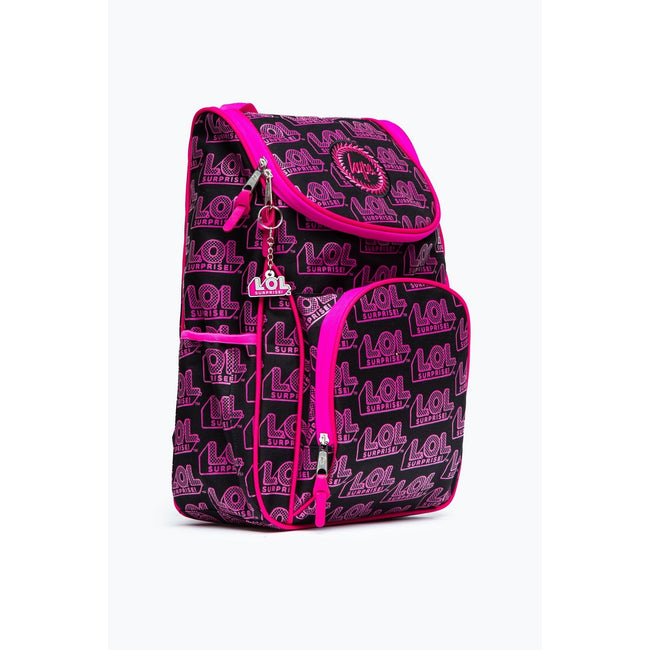Black-Bright Pink - Side - Hype Logo LOL Surprise Knapsack