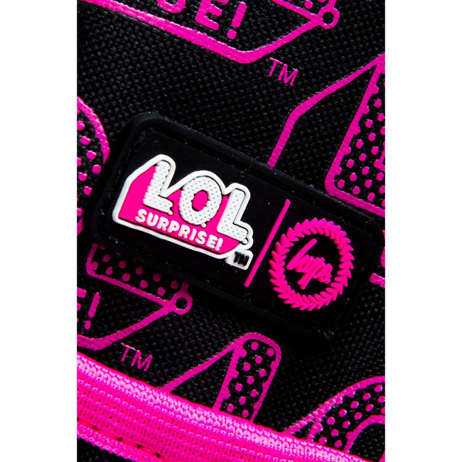Black-Bright Pink - Close up - Hype Logo LOL Surprise Knapsack