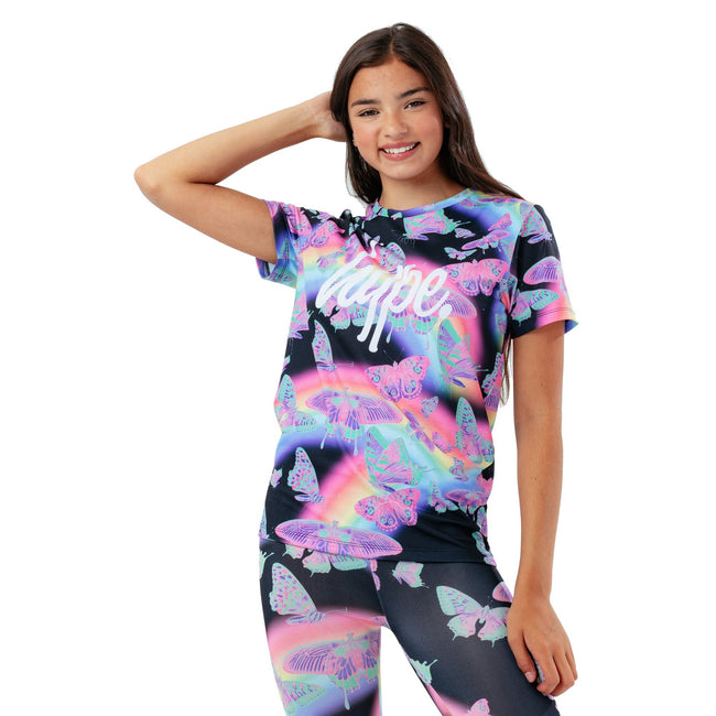 Multicolored - Front - Hype Girls Butterfly T-Shirt