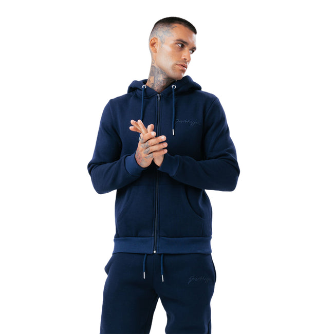 Navy - Side - Hype Mens Scribble Tracksuit Set
