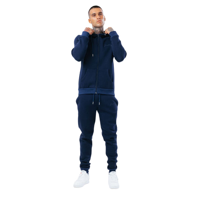 Navy - Front - Hype Mens Scribble Tracksuit Set
