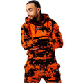 Black-Orange - Front - Hype Mens Tie Dye Hoodie