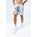 Pastel Blue-Brown - Back - Hype Mens Marble Dye Shorts