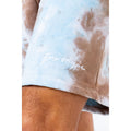 Pastel Blue-Brown - Pack Shot - Hype Mens Marble Dye Shorts
