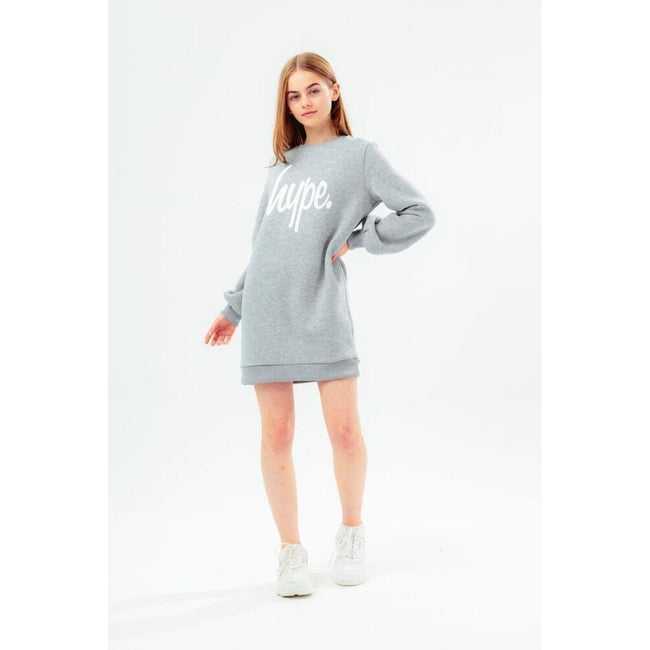 Gray - Back - Hype Girls Script Sweat Dress