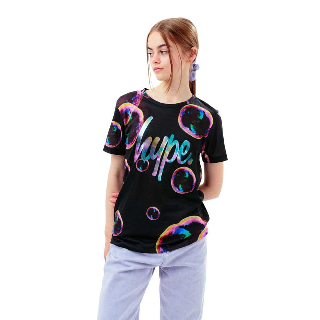 Black - Front - Hype Childrens-Kids Bubble T-Shirt