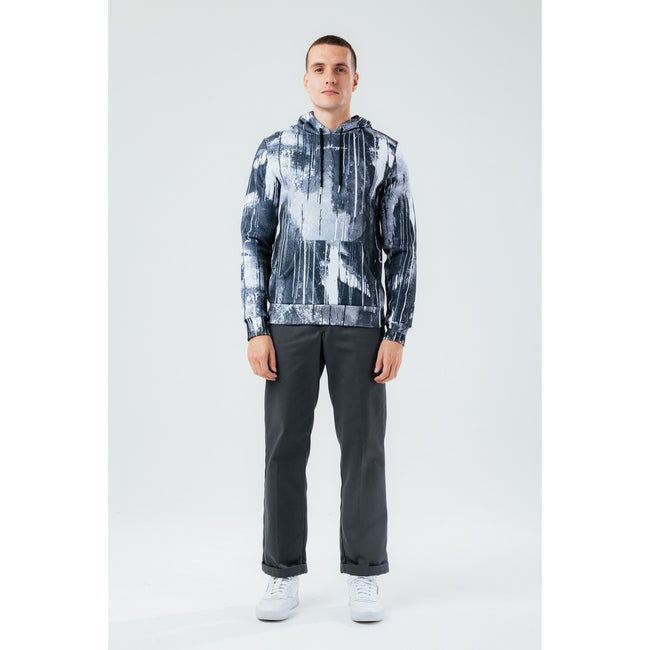 Black-White - Back - Hype Mens Spray Hoodie