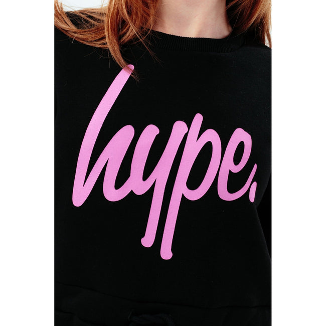 Black - Lifestyle - Hype Girls Script Drawstring Dress