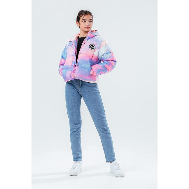 Multicolored - Side - Hype Girls Rainbow Cropped Puffer Jacket