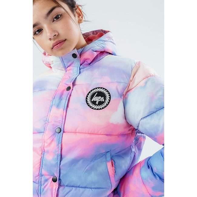 Multicolored - Pack Shot - Hype Girls Rainbow Cropped Puffer Jacket