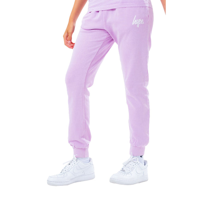Lilac - Front - Hype Girls Scribble Logo Washed Sweatpants