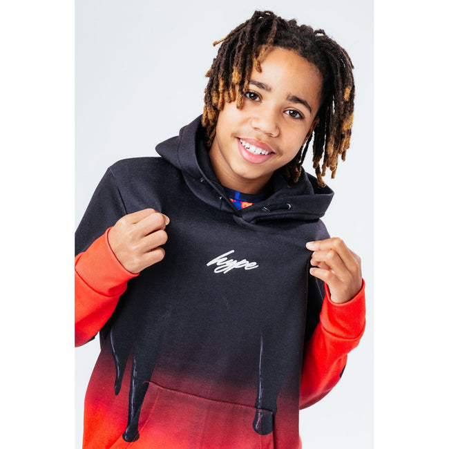 Black-Red - Side - Hype Boys Fade Scribble Hoodie